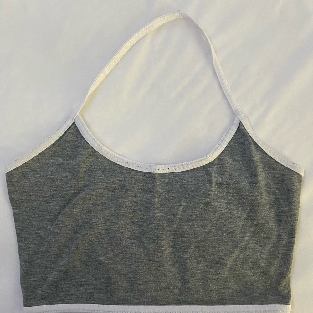 Grey halter crop top